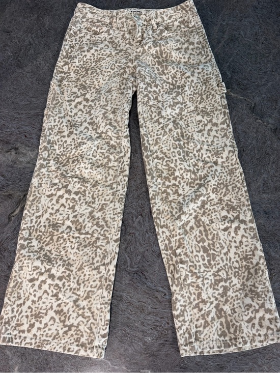 RSQ Denim - RSQ Neutral Leopard-Print Wide Leg Jeans